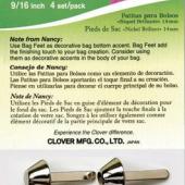 Clover Bag Feet - Glossy Nickel 9/16"