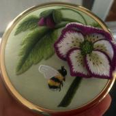 Hellebores & Bumble Bee by Susan Porter